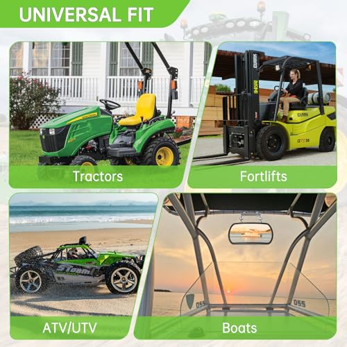 Piclafe Universal Magnetic Tractor Mirror, Stainless Steel Rear and Side Mirror for Tractors, Forklifts, Lift Trucks, Golf Cart, Fit for John Deere, Kubota, Magnets or Screw Installation, no Vibration - Image 8