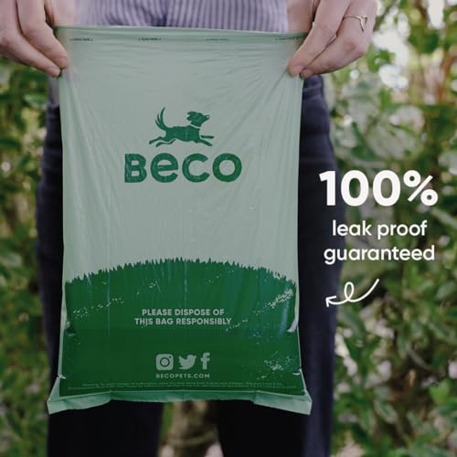 Image of Beco Strong & Large Poop Bags - 120 Bags, 8 Rolls of 15 - Mint Scented - Dispenser Compatible Dog Poo Bags