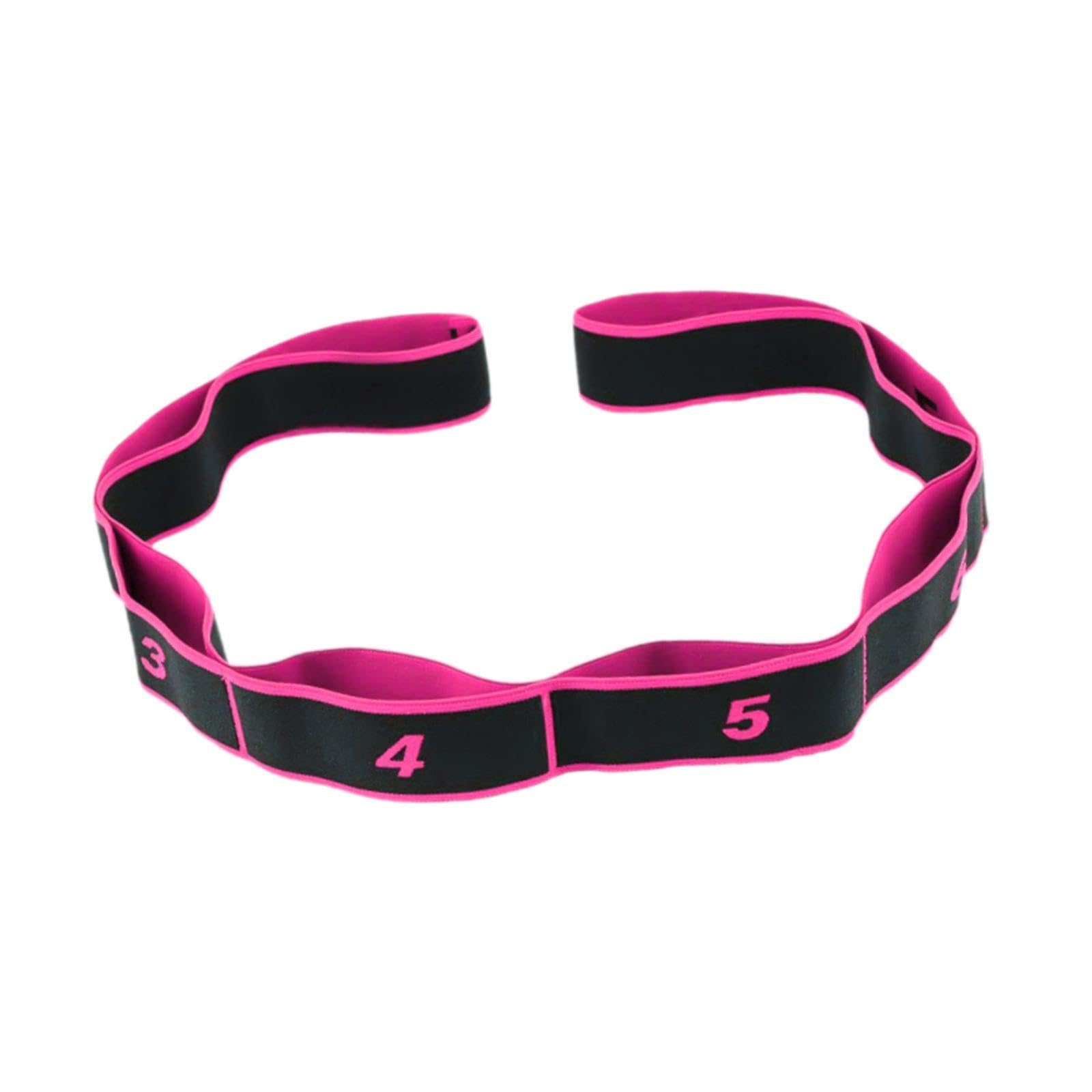 8 Segment Yoga Stretch Strap Elastic Strap for Upper Lower Body Shoulder Leg Rose red-image-22