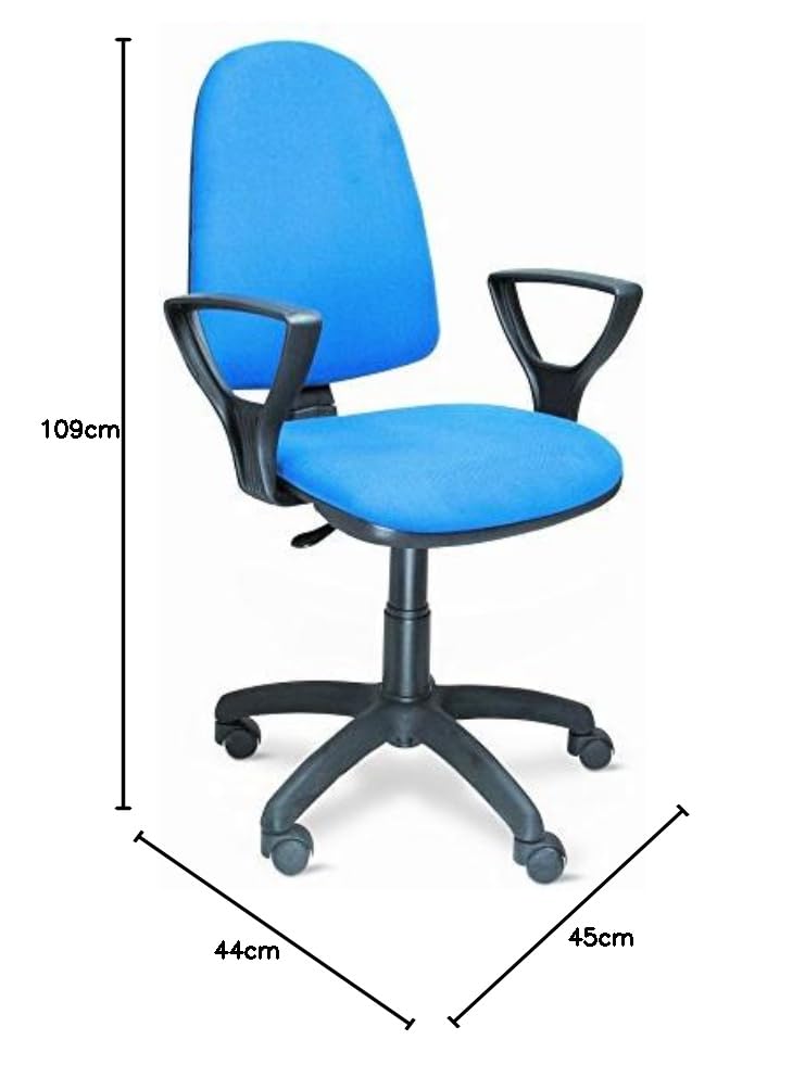 Europrimo Poltrona Sedia Ufficio Girevole Con Braccioli – Tessuto Cotone Blu