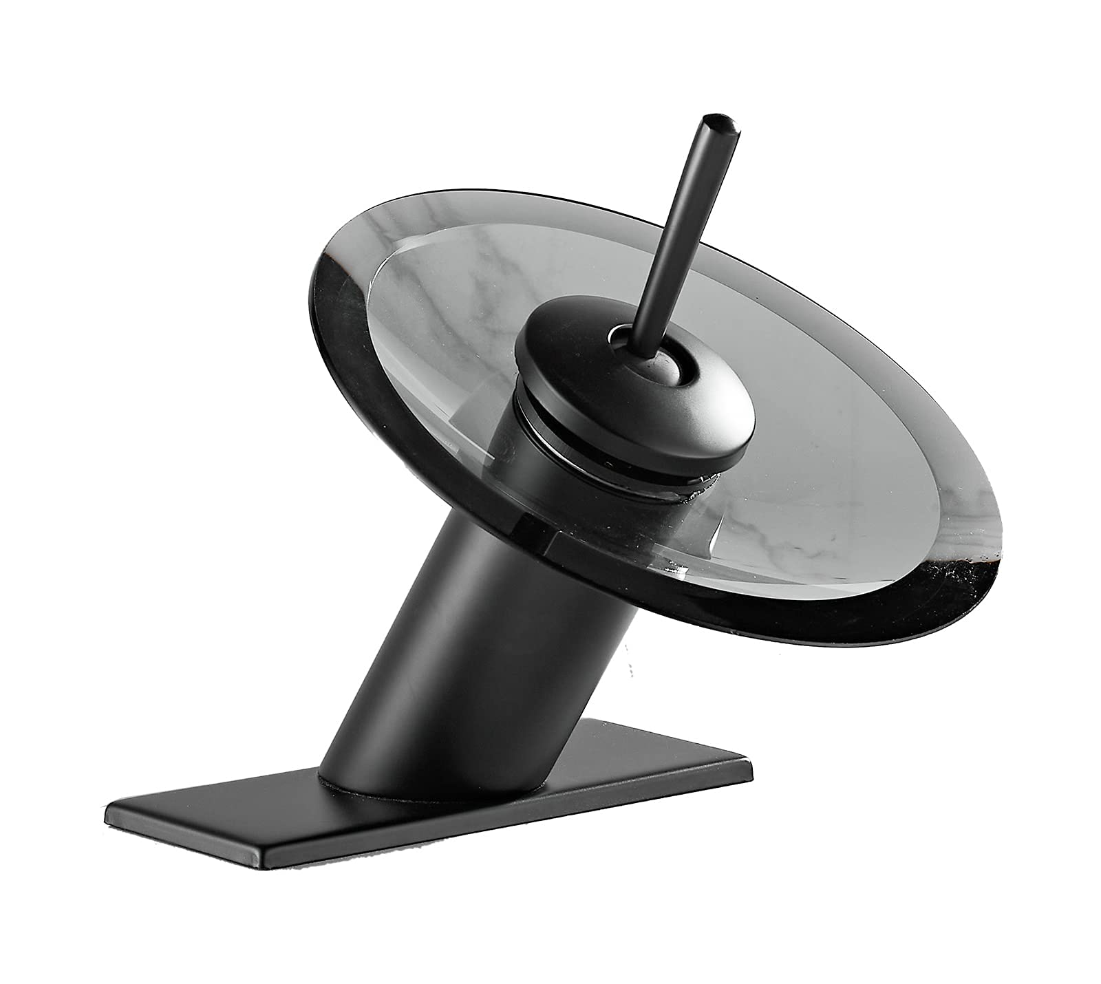 Bathroom Faucet Black Glass Spout Waterfall Single Handle One Hole