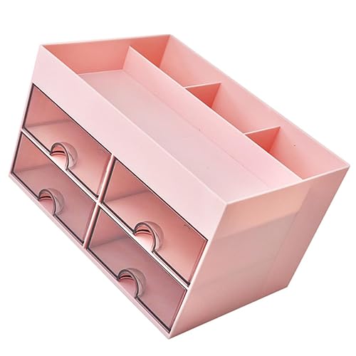 Desk Organizer Drawer Box in Cherry Blossom Pink PP Material