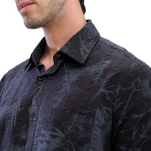 Image of Spykar Men's Slim Fit N /A Full Sleeve Printed Casual Shirts