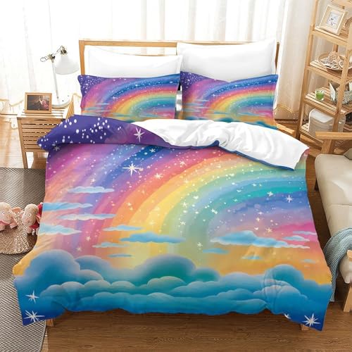 Housse de couette microfibre 3D parure de lit 135x200 cm respirante