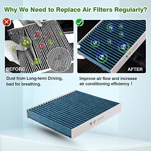 Image of CF11809 2-Pack Carbon Cabin Filter for Chevrolet Suburban Silverado 1500 Silverado 2500HD /3500HD Sierra 1500 HD 15-18 Activated Carbon Cabin Filter Replacement Accessories