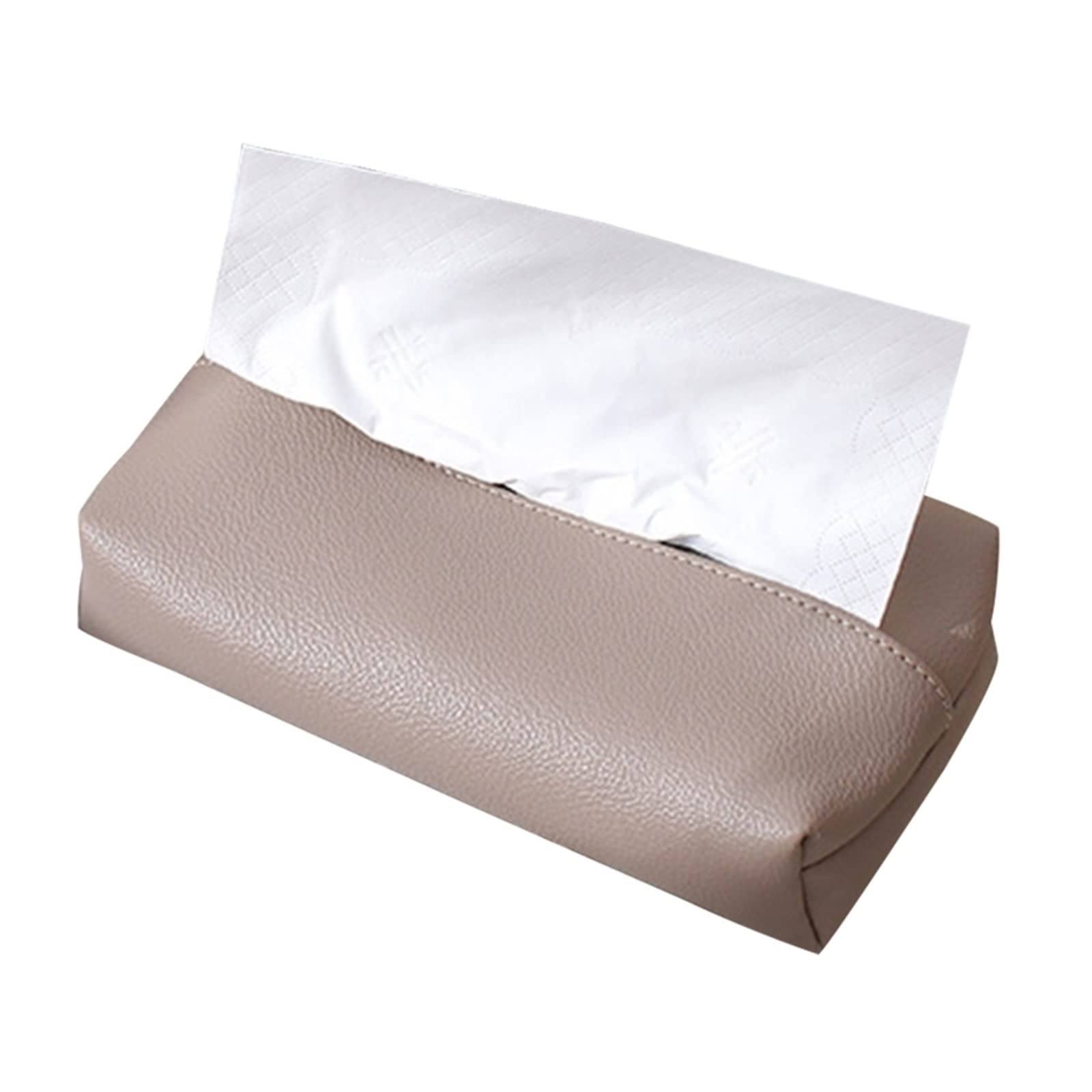 Leather Tissue Box Cover Paper Towel Holder Tissue Box for CASE Covers for Automobile Dinning Tabl(Gray for purple)