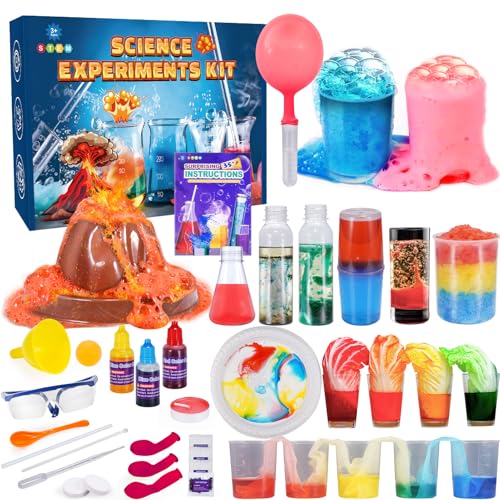Hapikids 36+ Esperimenti Scientifici, Kit Piccolo Chimico Esploratore per Bambino 5-12 Anni Maschio, Giochi 5 6 7 8 9 Anni, Giocattoli Educativi