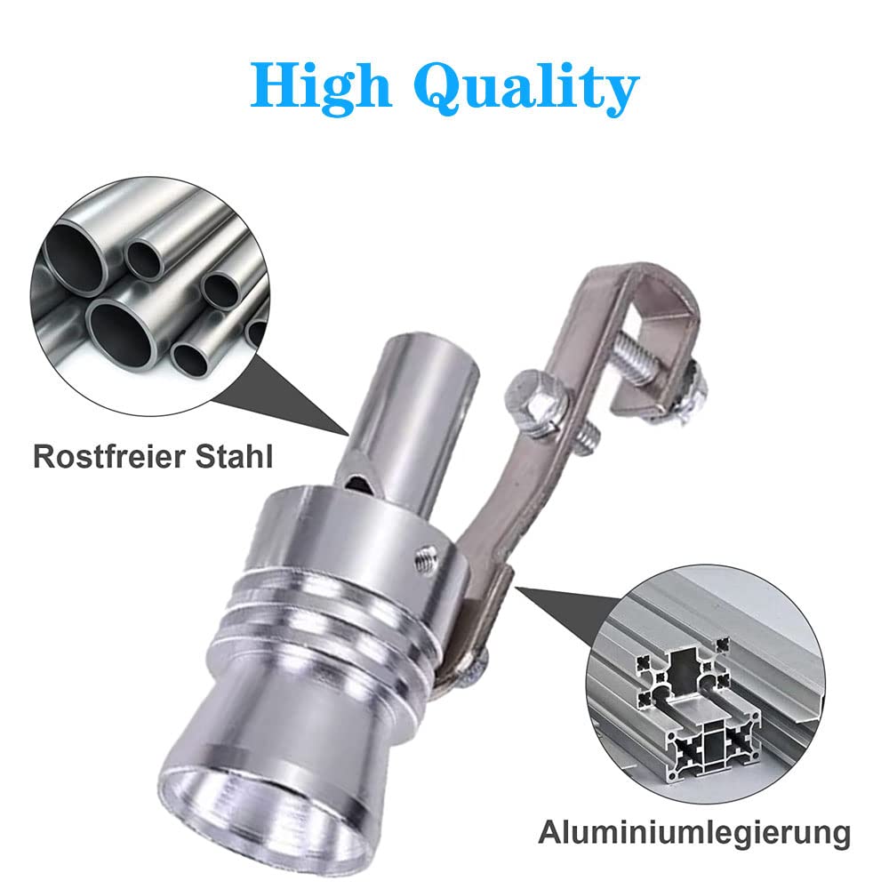 2 Fischietti Turbo Per Scarico Auto - Lega Alluminio, Suono Turbo Simulato, Universale Per Auto E Moto - Foto 9