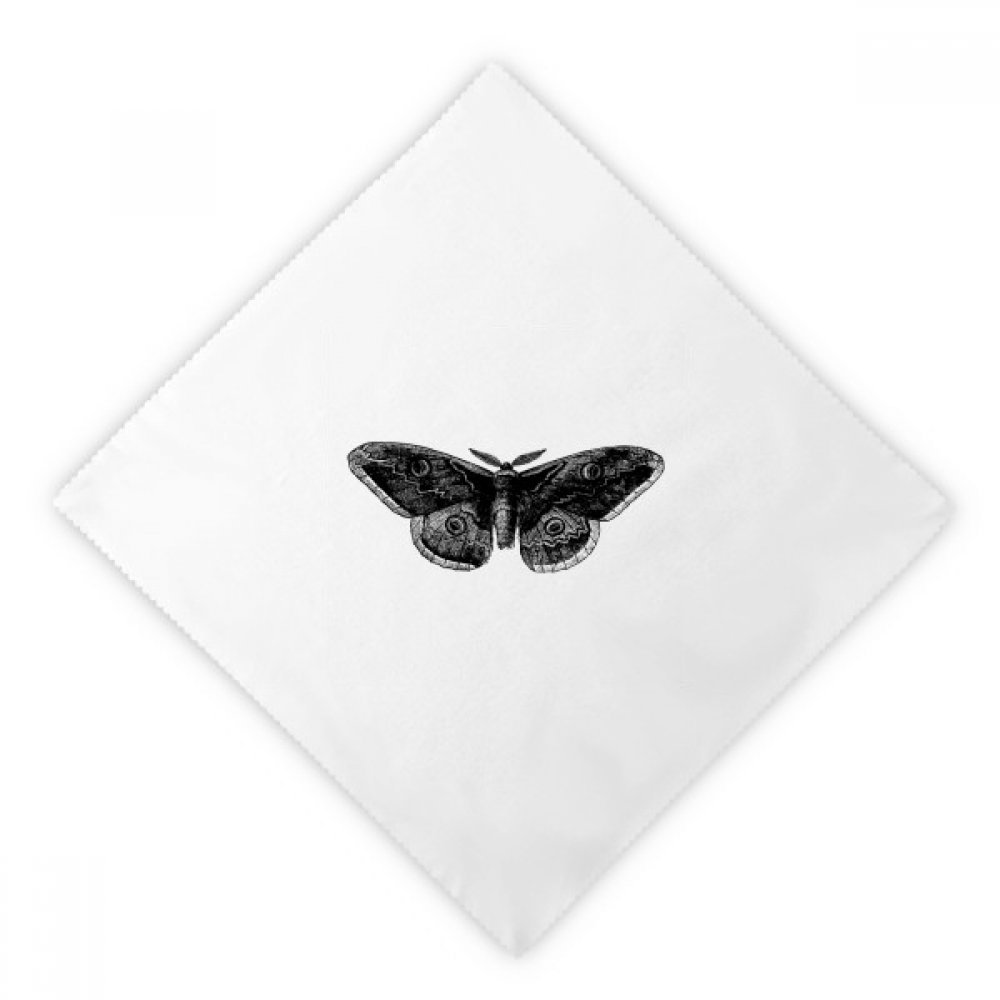 Servilletas de almuerzo blancas con estampado de mariposa negra en tela lavable 2pcs