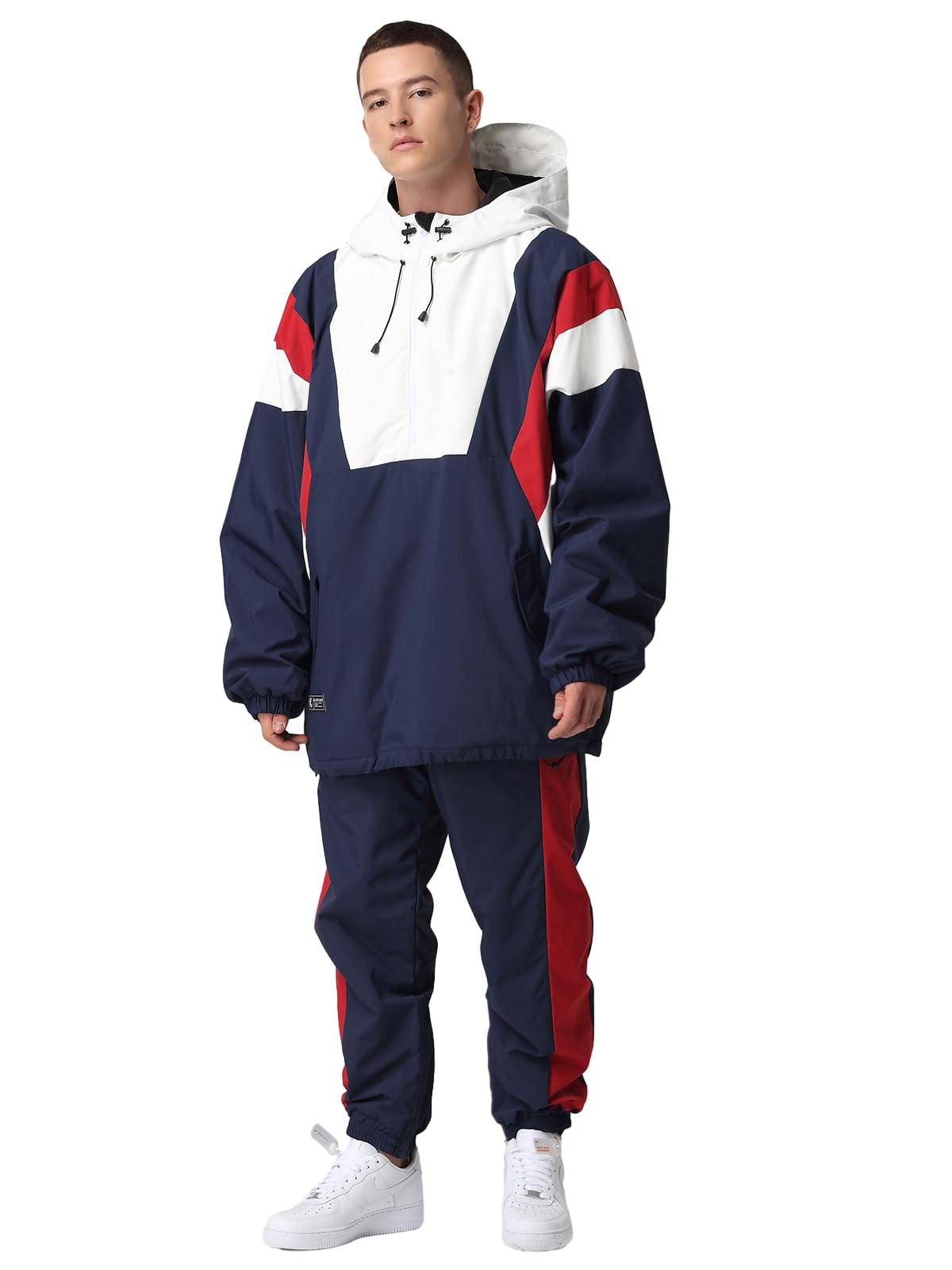 HOUZONIY Herren Damen Skianzug Schneeanzug Damen Skioverall Winter Warme Schnee Skifahren SäTze Outdoor Jumpsuit Mit Kapuze ReißVerschluss SkianzüGe Wasserdicht Snowboard Skisuit