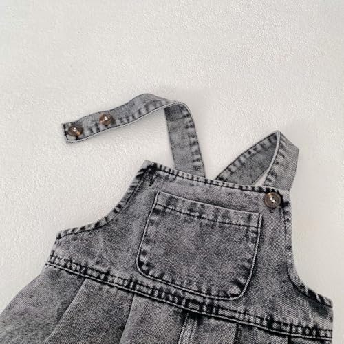 HOOLCHEAN Baby Girls and Boys Summer Denim Shortalls Dark Gray3