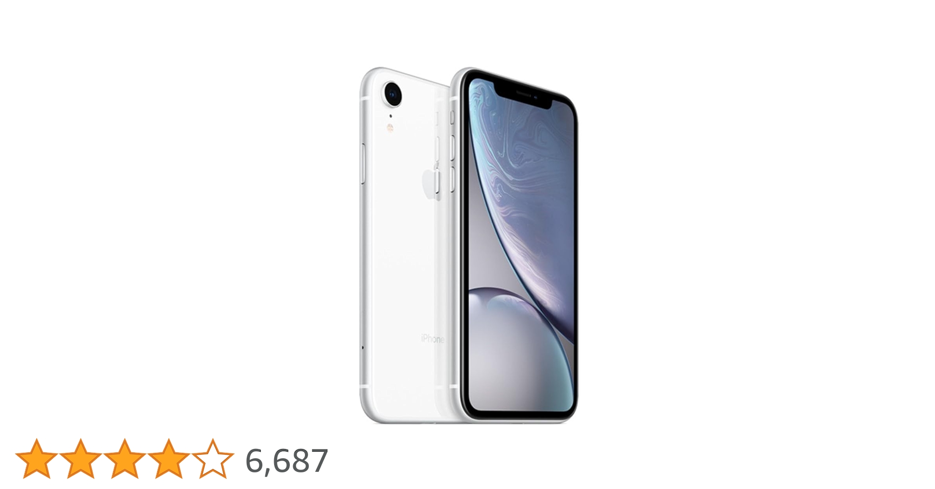 Apple iPhone XR, US Version, 64GB, White - Unlocked (Renewed