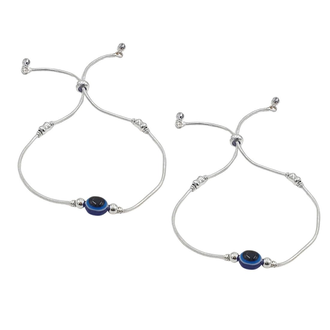 Sahiba Gems 925 Sterling Silver Snake Chain Anklet (Payal) Adjustable with Blue Evil Eye Beads for Girls and Women ~ Pack in 1 Pair (B0CSWPKSZ5) Amazon Price History, Amazon Price Tracker