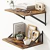 Deep floating shelves for wall 12 inch deep floating shelves set of 2 16w x 12d wall shelf wide display ledges shelves for bedroom bathroom 12 deep bookshelf wall mounted rustic brown  urban country home decor