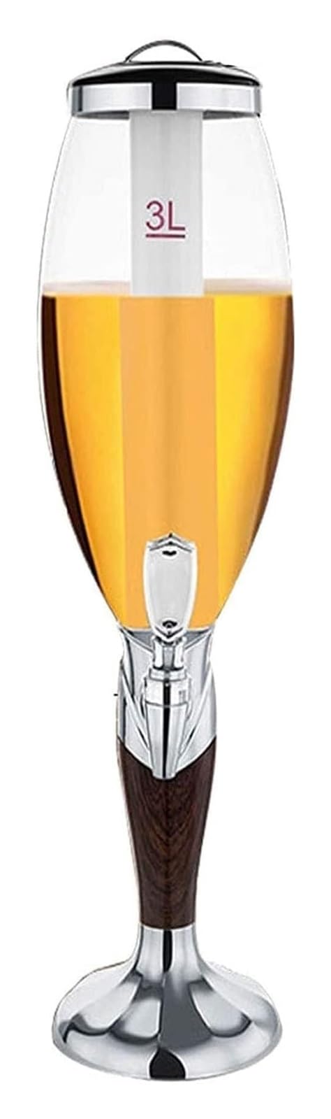 asdchZen Drink Dispenser With Detachable Ice Tube, Party Bar Buffet Beverage Dispenser Beverage Dispenser,Silver-3L
