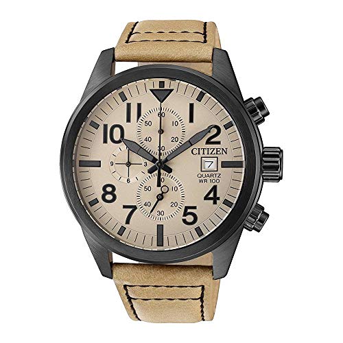 Preisvergleich Produktbild Citizen Herren Chronograph Quarz Uhr mit Leder Armband AN3625-07X