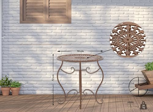 Table en fer Indra table basse de balcon stable marron antique