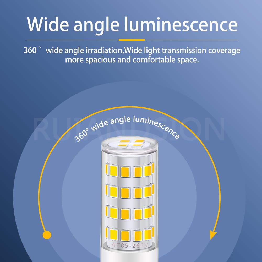 Ruiandsion Bombilla G4 LED 3W 85-265V cerámica pack 10 ahorro energía | Sin parpadeo dañino, luz 360°, adecuada caravanas y jardines