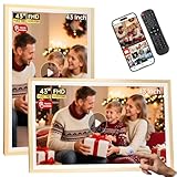 ZLPOWER 43” Digital Picture Frame Large Touchscreen LCD Advertising Player IPS Screen Smart HD Frame Painting Photo Display Signage WiFi Video for Gallery Restaurant