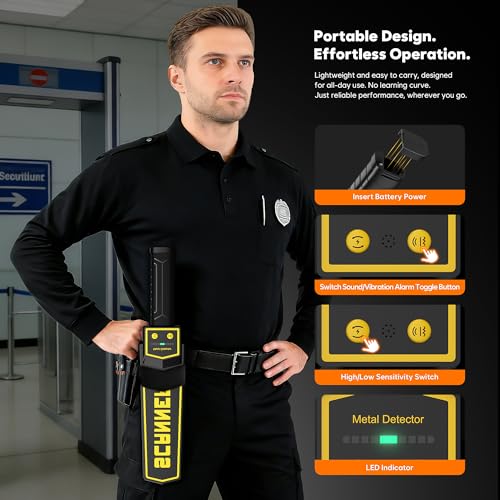 Détecteur de métaux portable avec étui et batterie rechargeable 2000 mAh