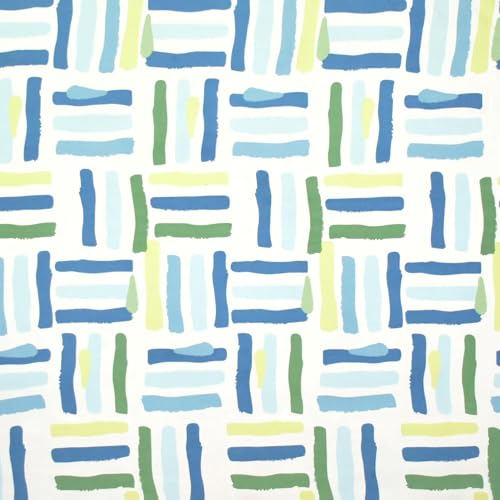 Image of Blue Strip 220TC Glace Cotton Elastic Fitted Bedsheets Single Bed with 1 Pillow Cover | Single Bed with All Around Elastic, Size 42 X 75 Inches (Green Line)
