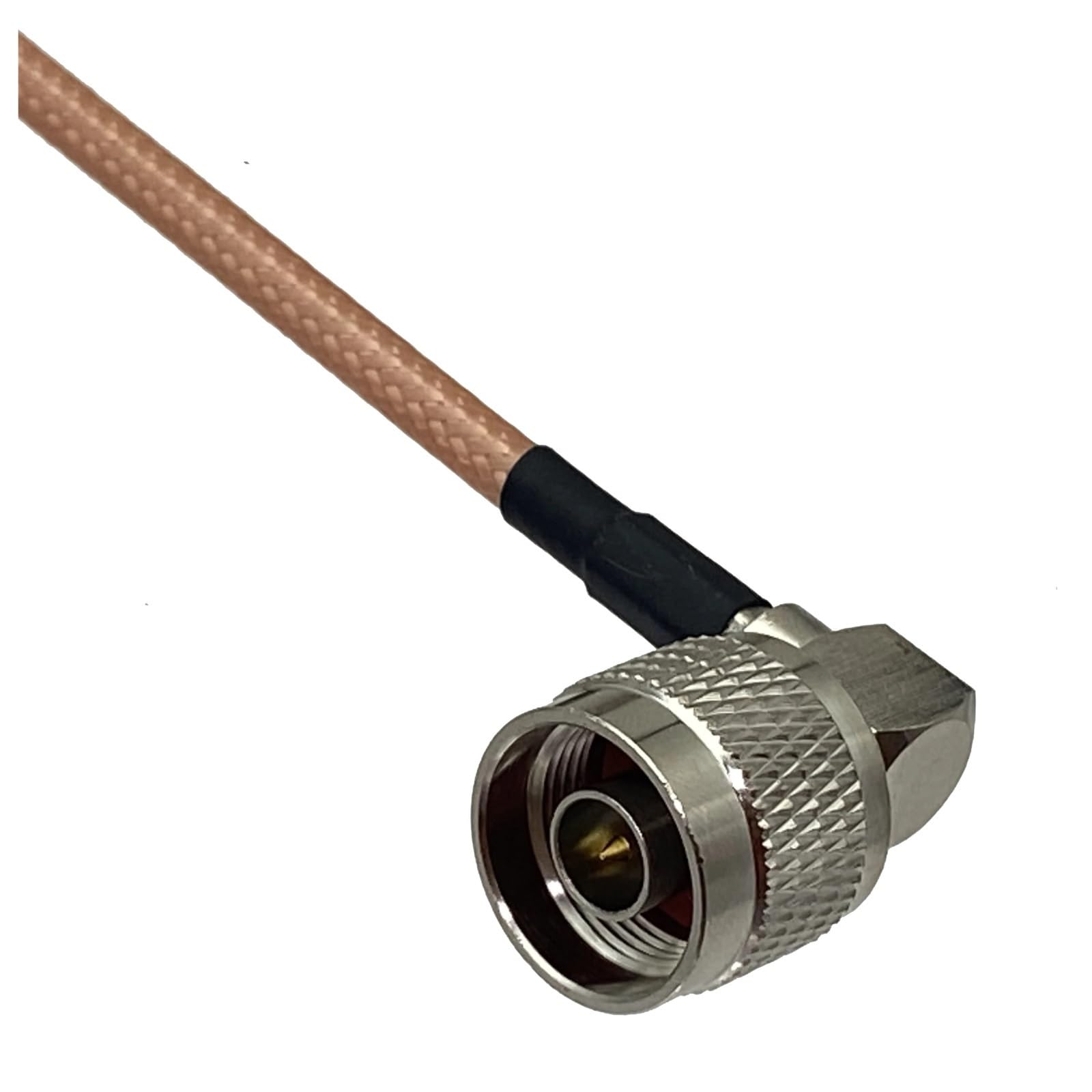 1 Pz 6 pollici-10 M RG142 N Spina Maschio Connettore Ad Angolo Retto Ad Angolo Retto Crimpare Terminale RF Jumper Cavo A Treccia(5M)