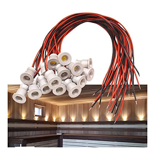 CHULONG 20PC Small Spot LED Light Spotlight 1W 12V Vattentät Ambient Belysning Fit för theilingsauna Eaves Trappor Walkways Courtyards Cabinet