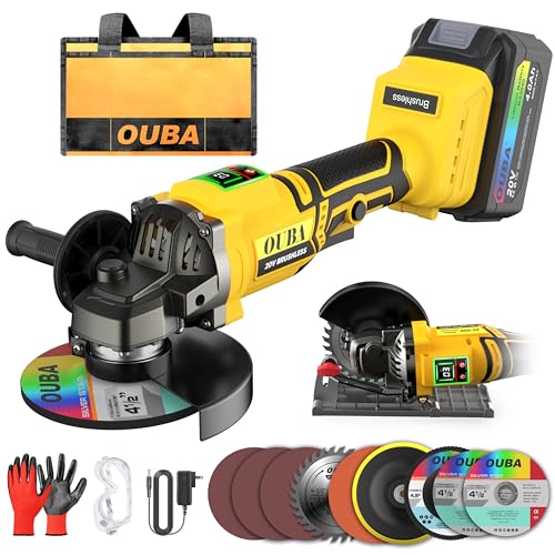 Cordless Angle Grinder Compatible for Dewalt 20V Max Battery, 3 Variable Speed, Brushless Motor with...