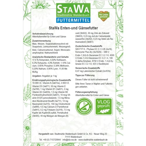 StaWa Enten-und Gänsefutter, ohne Gentechnik, 10 kg