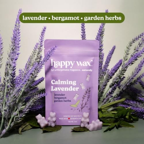 Image of Happy Wax Fresh Mix Collection Premium Scented Non-Toxic, Pet-Friendly Wax Melts - 6 oz Set with Cotton, Lemon Verbena, and Calming Lavender Scents
