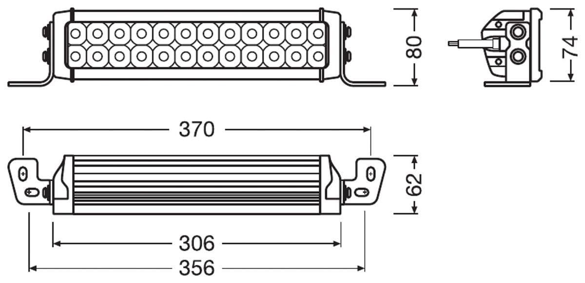 OSRAM LEDriving LIGHTBAR VX250-CB, luz de conducción LED para iluminación de campo cercano y lejano, combo, 2100 lúmenes, haz de luz de hasta 170 m, faros LED, foco led 12V/24V, homologación ECE