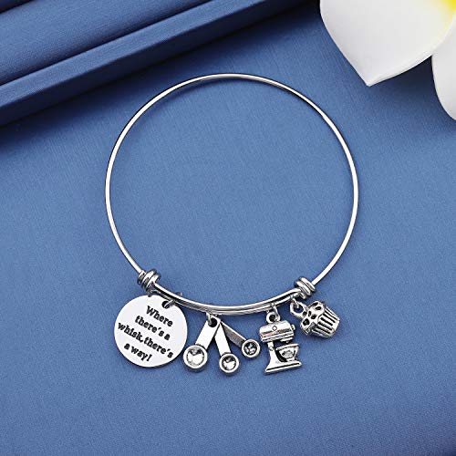 Image of MYOSPARK Baker 'Where There's A Whisk There's A Way' Baking Bracelet Kitchen Gift for Chef Graduation