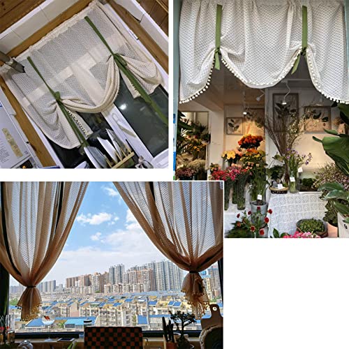 Cortinas romanas LUNEZY para ventanas de cocina y balcones con diseño de encaje 4