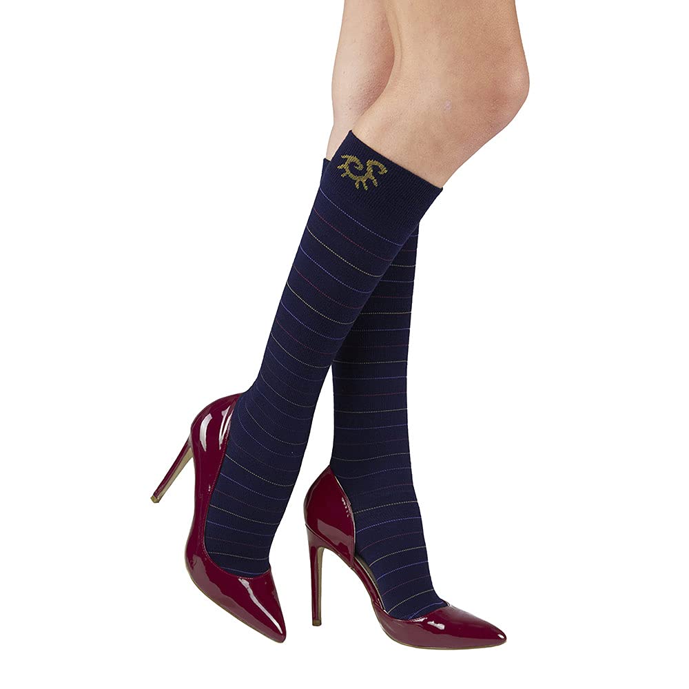 SOLIDEA Unisex Socks for You Bamboo Merino Śmieszne kompresyjne 18/24 mmHg, granatowy, Small