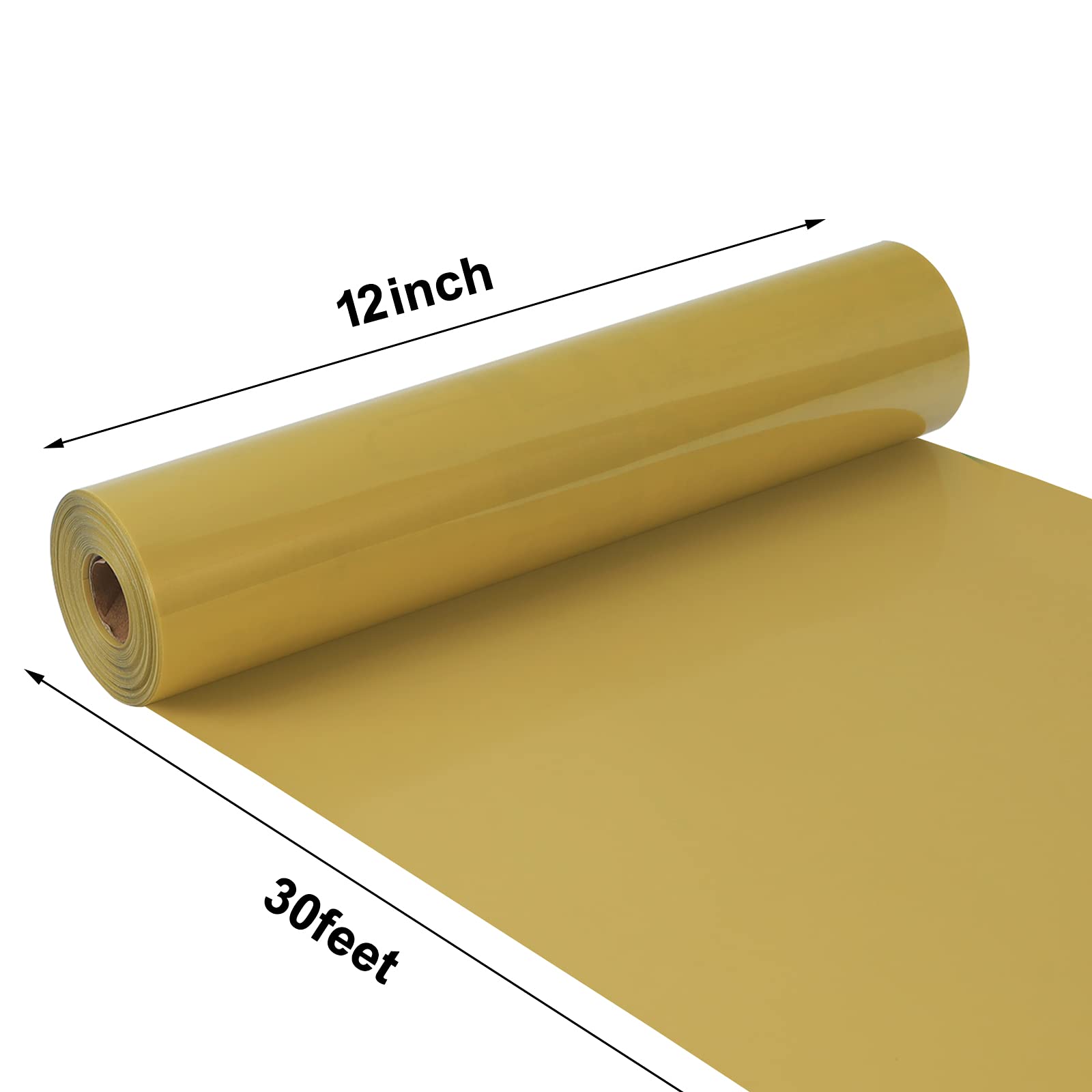 TUMIYA HTV - Rollos de vinilo de transferencia de calor, vinilo HTV de 12 pulgadas x 30 pies, vinilo dorado para planchar, diseño de bricolaje para camiseta (dorado)