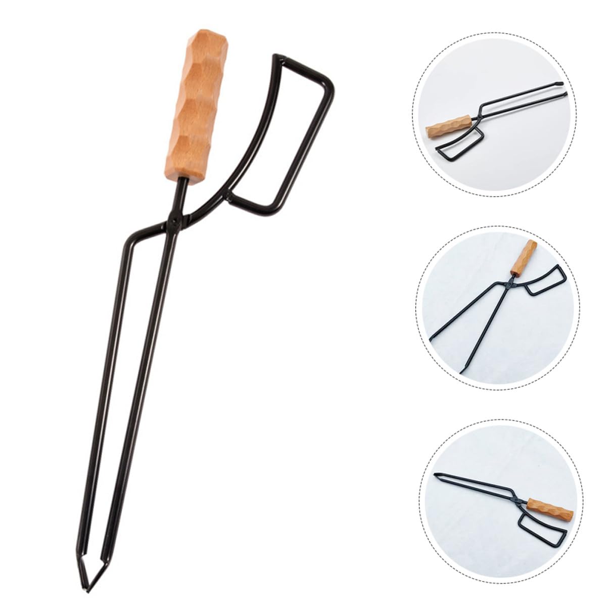 Pinza Manico Carbone per Legno Barbecue e in Stufa