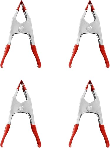Bivethoi 4 abrazaderas de resorte de metal mini de 8 pulgadas, clips multifunción con clips de goma roja