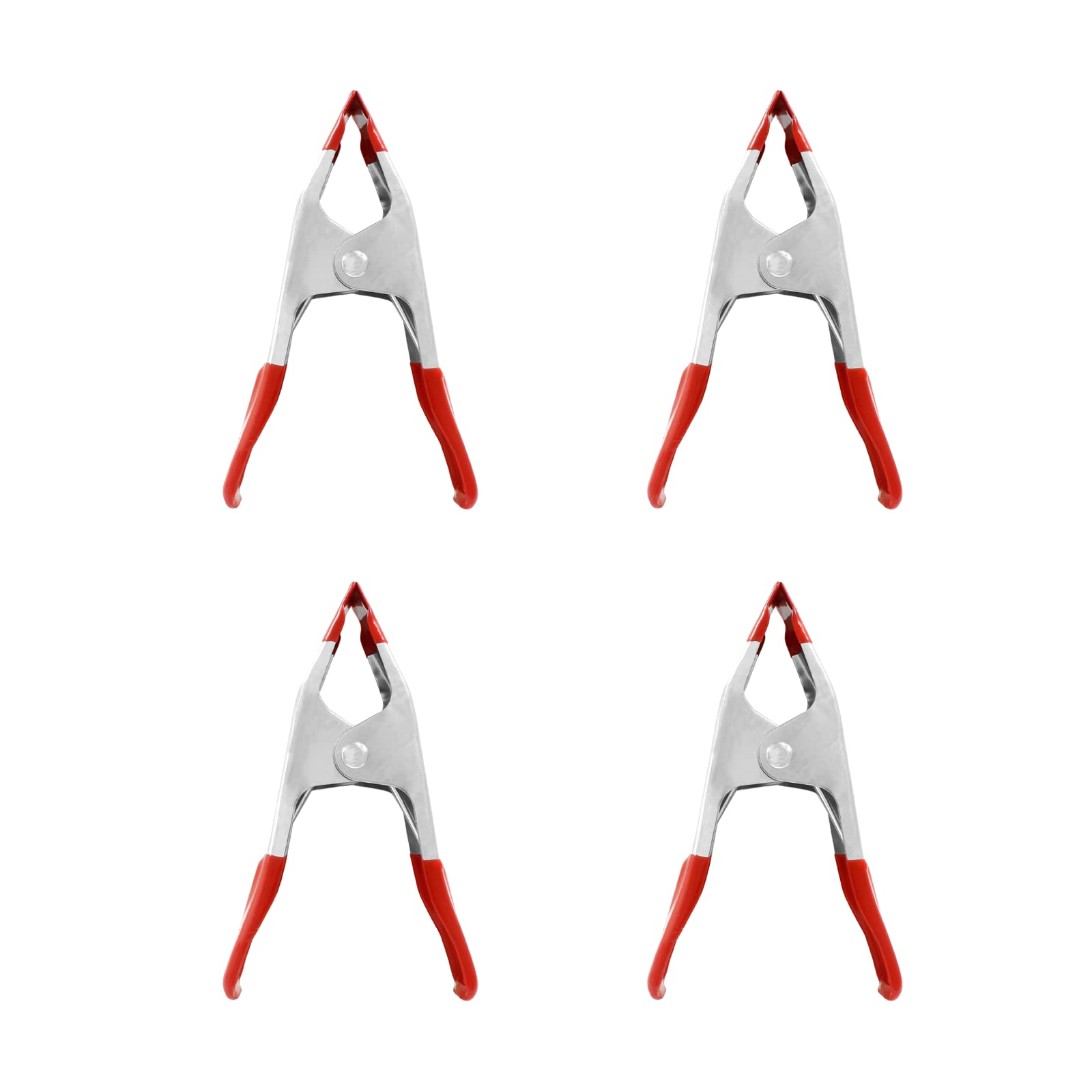 Bivethoi 4Pcs Mini Metal Spring Clamps 5.7", Multifunction clips with Red Rubber Tips Clips