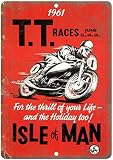 TT Races Isle of Man Motorcycle Tin Sign Vintage Wall Poster Retro Iron Painting Metal Plaque Sheet