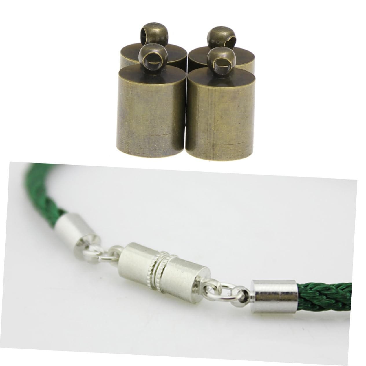 Uonlytech 50Pcs Copper End Tip Tassel Caps Beads for DIY Jewelry Making Durable Handmade Jewelry Findings for Necklaces Bracelets and Earrings Easy to Use with Glue Inner