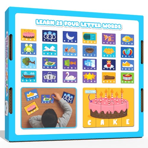 Image of PLAY PANDA 4 Letter Word Jigsaw Spelling Puzzle Game for Kids Learning