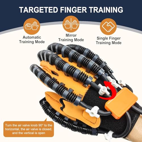 Rehabilitation Robot Gloves, Finger Exerciser for Stroke Recovery Hand Glove Equipment Hand Function Rehabilitation, Adjustable Strength and Supports USB Charging - Image 5