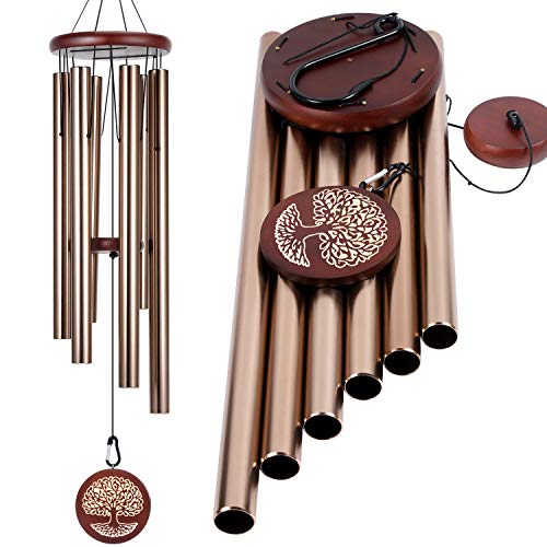 Noble House Wind Chimes Outdoor Deep Tone,40" Tuned Wind Chimes,Large Wind Chimes with The Engraved Tree of Life, for Outdoor Garden,Yard,Patio and Home Decor