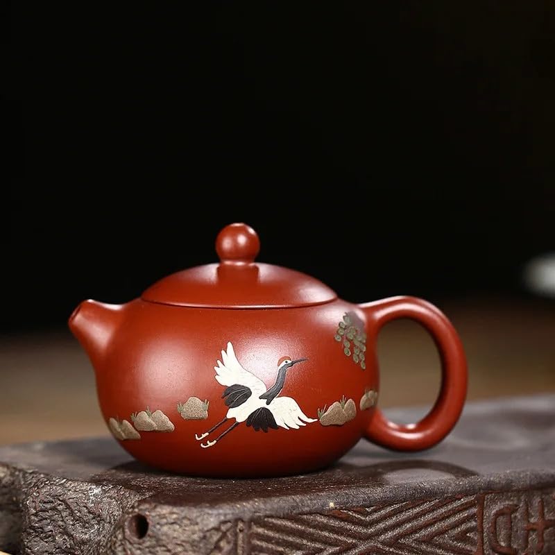 Traditioneller chinesischer Teekessel aus lila Ton, handgefertigt, praktisches Reise-Teeset, Retro-Teekessel für Zuhause, Zubehör für die chinesische Teezeremonie, Teekanne für losen Tee, 210 ml Ker