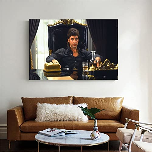 Zlllii Al Pacino Scarface Movies Tony Montana Poster Decorative Painting Canvas Wall Art Living Room Posters Bedroom Painting 16X24Inch(40X60Cm) #TOP5