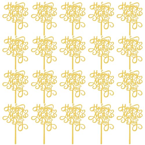 Cieovo PORTABLE0-0-2 20 Pieces Acrylic Mother'S Day Cake Topper cover
