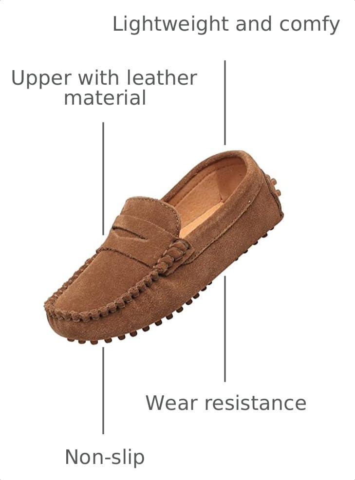 Image of rismart Boys Girls Slip on Loafers Casual Flat Kids Moccasin Slippers