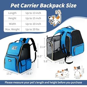   Cat-Backpack-Carrier-Expandable-Pet-Dog-Backpack-Carrier-for-Small-Medium-Cat-Dog-Under-20LBS-Ventilated-Pet-Backpack-for-Hiking-Travel-Outdoor-Use-Blue