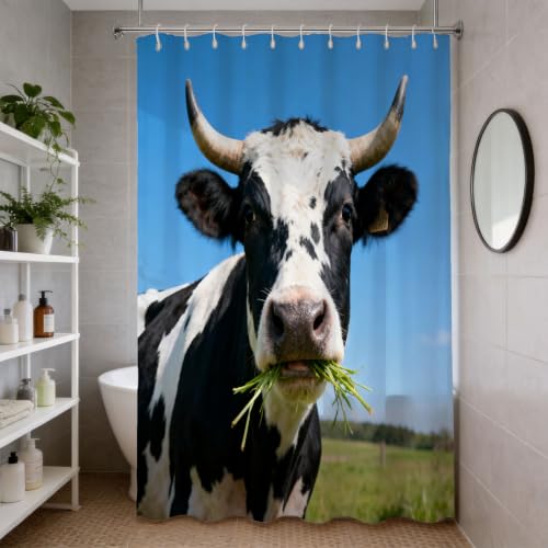 Rideau de douche polyester imperméable avec anneaux motif ferme 3D