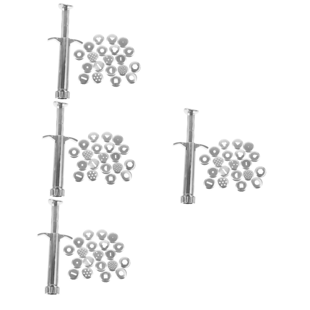 DOITOOL 4 Sätze Schlamm -Extruderform Modelliermasse Tonbildzeuge Ton-Extruder Polymer Hey Werkzeug Tonextruder Metallpresse für Ton Tonpresse Extruder für Ton Rostfreier Stahl Silber
